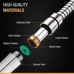 ruhe ABS Sigma Multi-Flow Hand Shower with 304-Grade Flexible Tube & Hook Handheld image 3