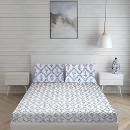 sj designer 180 TC Cotton Super King Printed Flat Bedsheet-picture-28