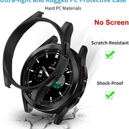 CallSmith Front and Back Screen Guard for Samsung Galaxy Watch4 Classic 46MM (2021) Hard Frame ,Full Edge Rugged Cover Protective Bumper Shell, Anti-Scratch Bumper( No Screen Guard ) image 2