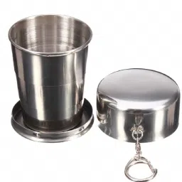 Steel Folding Glass Pocket Size Travel Leak Proof Portable Folding Glass Water/Juice Glass-13