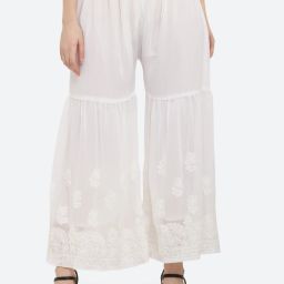 Embroidered Pure Georgette Women Harem Pants-picture-0