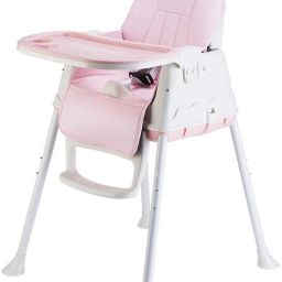 High Chair for Baby Kids,Safety Toddler Feeding Booster Seat Dining Table Chair with Cushion (Pink)-image-16