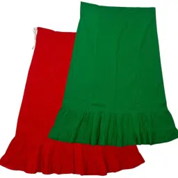 Belizs Red & Dark Spring Green Combo Pure Cotton Petticoat-image-57
