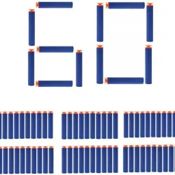 (Pack of 60) Fire Gun Bullet Soft Foam Dart 60 PCS Darts & Plastic Bullets (Blue) Soft Tip Dart-18