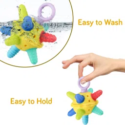luvlap Yum Ball Teether, Baby Teething Toy with Chewable Extensions, Raised & Textured Surface for Soothing Sore Gums, 3Months +, Easy Grip, BPA Free Teether image 4