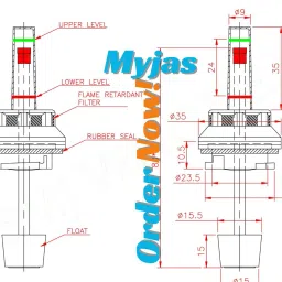 myjas inverter battery water level float indicator cap set 30mm thread 12 pcs Height Gauge image 4
