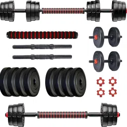 20 kg (3kg x 4, 2kg x 4 plates) with 3 feet convertible rod set Home Gym Combo-16