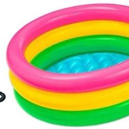(USA*TECK-14) BEST SELLER,PEOPLE CHOICE PREMIUM QUALITY 2 FEETS(61 CM) WIDTH AND 22CM HEIGHT ,THREE COLOUR WATER BATH TUB POOL FOR YOURS LOVLY KIDS AND BABY WITH AIR PUMP.AGE 0-3 YEARS.-58