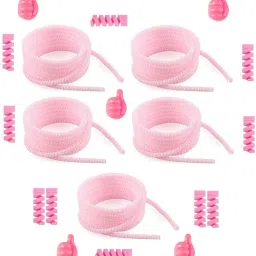 KAELAN 1M Light Pink Cable Protector , 10Pcs Pink Cable Top , 5Pcs Pink Silicone Thumb Cable Protector-image-1