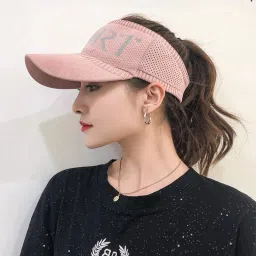 Sport Sun Visor Hat Summer Empty Top Baseball (Black,Pink) Girls Sports/Regular Cap-24