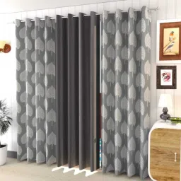 213 cm (7 ft) Polyester Room Darkening Door Curtain (Pack Of 3)-7