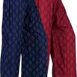 Pack of 2 Women Relaxed Blue, Maroon Viscose Rayon Trousers-image-75