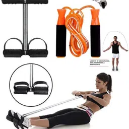 Combo Pack Tummy Trimmer Waist Trimming, Bicep, Body Toner|Skipping Rope Home Gym Fitness Accessory Kit Kit-12