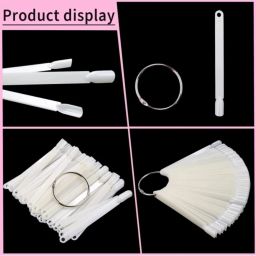 ranore 50Pcs False Display,Nail Art Fan Wheel Polish Practice Tips-Sticks Tools image 2