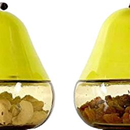 Glass Candy Bowl (Set of 2) Multi Purpose Air Tight Pear Jars- Green Plastic Cap with Glass Base-image-14