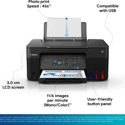Canon PIXMA MegaTank G2770 Multi-function Color Ink Tank Printer with Black (135 ml) & Color (70 ml) ink bottles image 3