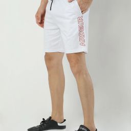 Self Design Men White Basic Shorts-image-95