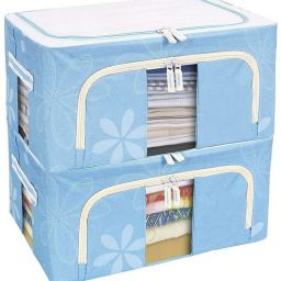 FEVSAQ 24Ltr Clothes Organizer For Wardrobe, Foldable Cloth Storage Box Garment Polyester Laundry Bag-picture-38