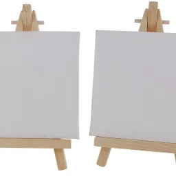 Mini Display Easel with Canvas Board 10x10cm Each Cotton Medium Grain Primed Canvas Board (Set of 2)-11