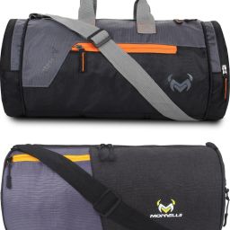 20 L Gym Duffel Bag - GYM DUFFLE BAG FOR INDOOR OUTDOOR SPORTS - Grey, Black, Black, Grey-picture-48