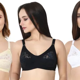 Pack of 3 Women Full Coverage Non Padded Bra-19