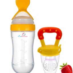 Silicon Food Feeder - Silicon Fruit Feeding Nipple for Baby Food Grade Silicon Container and Nipple BPA Free Combo Pack of 2- Silicon Food Container & Nipple, Food Grade Plastic Caps-23