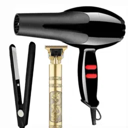 Oximus hair dryer hair dryer pack of 3 combo hair dryer,straighter and trimmer Hair Straightener-0