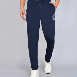Men Self Design Blue Track Pants-image-10