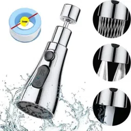 360°Swivel Flexible Faucet with Tap Extension for Kitchen Sink 3 Modes Sprayer Aerator Foam Flow Faucet-3