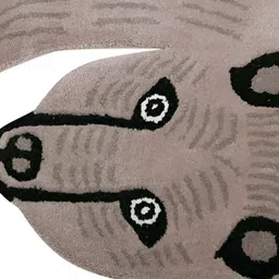 Exotic India Grey & Black Oxford-Tan Bear Wool Yogic Asana Floor Mats-image-26
