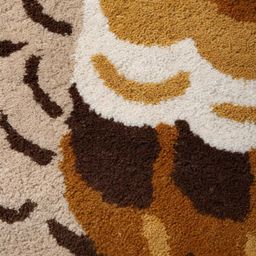 Exotic India Cocoa-Brown Owl Shaped Printed No Shredding Floor Mats & Dhurries-image-7