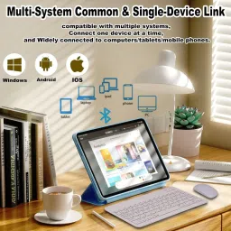 FKU Wireless Keyboard & Mouse For Android Windows PC Wireless Standard Tablet Keyboard Compatible with Desktop, Laptop, Tablet, iPad, Mac Rechargeble Wireless Keyboard & Mouse For Android Windows PC Tablet image 5