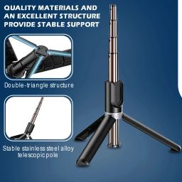 GameSir R1-L Portable Selfie Stick with Mini 3 Legs Tripod Stand with Long Extendable Bluetooth Selfie Stick image 3