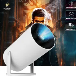 SACRO Smart Projector for Home 4K Support Rotabable Design withApp Netflix,YouTubeZ178 (4500 lm / 1 Speaker / Wireless / Remote Controller) Portable Projector-11