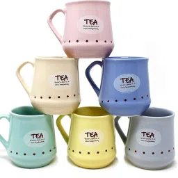 Pack of 6 Ceramic Ceramic Tea Cups - 6 Pieces, Multicolour, 170ml Coffee Mugs Set of 6 Perfect for Coffee, Cappuccino, Tea-image-1
