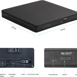 DooBuy External CD/DVD Drive for Laptop, USB 3.0 & Type C Portable DVD Player External DVD Writer image 5