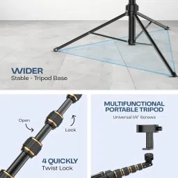 fire turtle T-1 PRO 7FTripod with Bluetooth Remote,For Video RecordingLive Streaming Tripod image 4