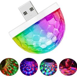 Multicolor USB Operate Plug & Play Disco Projection Light USB LED Light for Home Single Disco Ball-45
