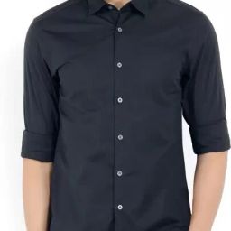 Men Regular Fit Solid Spread Collar Casual Shirt-image-98