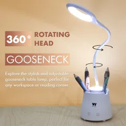 weird wolf 3 Level Brightness Mode Rechargeable, Flexible Gooseneck LED Study / Desk Table Lamp image 5