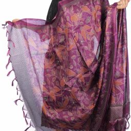 Art Silk Printed Purple Women Dupatta-image-58