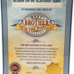 Best Brother in World Certificate - Unique Gifts for Brother Greeting Card-image-7