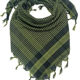 Woven Cotton Blend Men Light Green Scarf-14