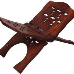 Divine Edge Wooden Pooja Book Stand – A Sacred Companion for Your Spiritual Wooden Brown Rehal-image-45