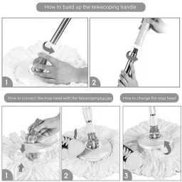v-mop Classic Mop Stick-Best Rod Set With 2 Refills -Easy to Use for All Buckets.. Cleaning Wipe image 5