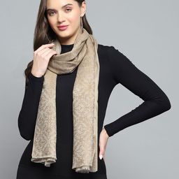 monte carlo Self Design Acrylic Women Beige Stole-picture-34