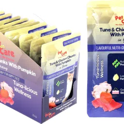 Pure Tuna & Chicken Chunks with Pumpkin 0.84 kg (12x0.07 kg) Wet Adult Cat Food-image-2
