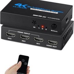 Tobo HDMI Switch 4K@60Hz, 3 Port HDMI Switch 3 in 1 Out with IR Remote TD-897H. 32 inch Blu-ray Player-1