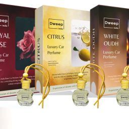 Royal Rose, Citrus, White Oudh Car freshener, Air Freshener, Car Perfume hanging Diffuser-0