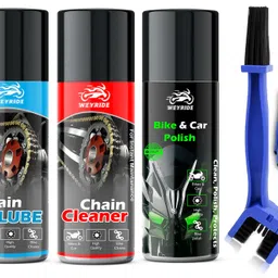 weyride Bike Chain Lubricant Spray and Bike Shiner with bike Cleaner For Bike Wa_a6 Cleaning Bursh with Micro Fiber Cloth (150ml Each) Chain Oil-picture-34